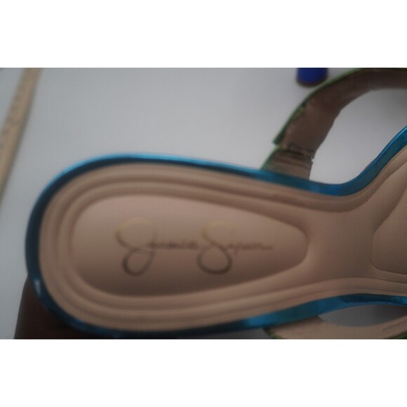 Jessica Simpson Sempira Metallic Rainbow Slip On Platform Block Heel Sandals 10 - Picture 15 of 16